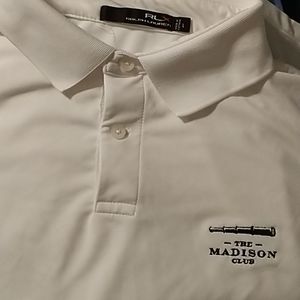 RLX Ralph Lauren White Golf Pro 2 button polo.